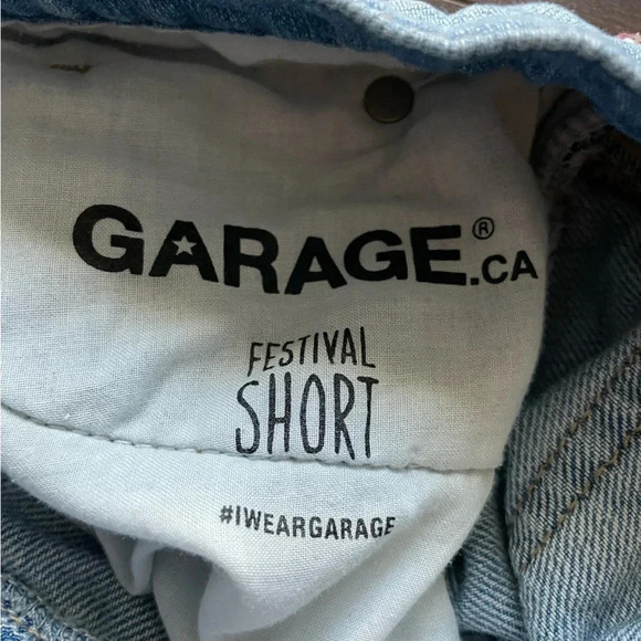 Garage Denim Festival Shorts with  Aztec Print Womens 7 - Picture 7 of 11